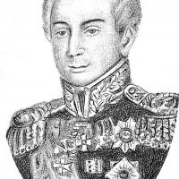 Портрет маркиза де Траверсе, Российского морского министра (старинная литография)