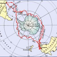 Маршрут экспедиции Беллинсгаузена-Лазарева вокруг Антарктиды